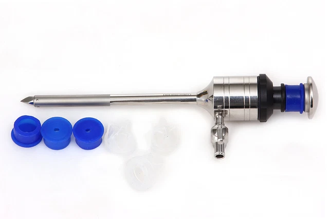 Carejoy Hospital Ф5x95mm Trocar&Cannula,Cross Rigid Laparoscopy+6 pcs Sealed cap