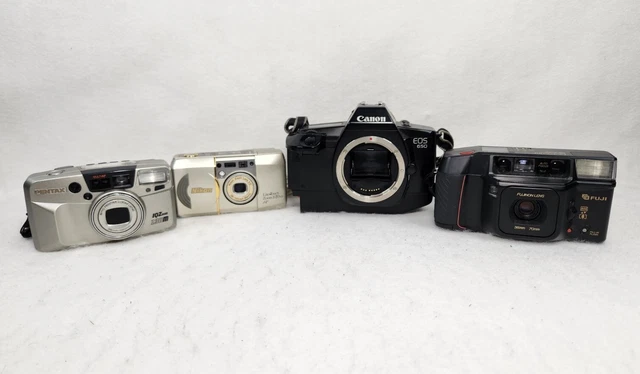 Lote de Cámaras Digitales Vintage Nikon-Canon-Pentax-Fuji-Solo para Repuestos o Reparación