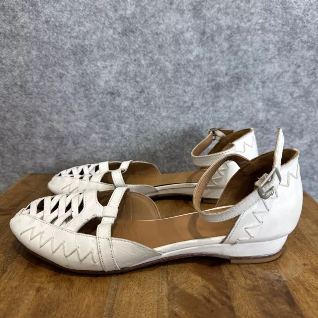 Wittner Women's Retro Design White leather strappy Sandals 39/8/6 2