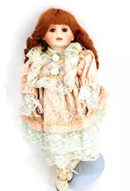 Maryse Nicole Limited Edition #20256 Bisque Doll Lace Dress Red Hair Blue Eye #3