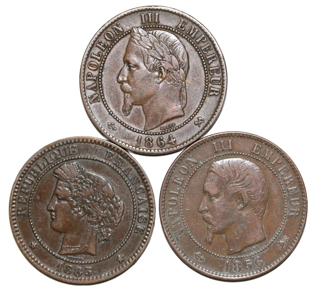 Superbe lot de 3 pièces de 10 cts Napoléon + Cérès - QUALITÉ TTB/SUP !  (Lot 2)
