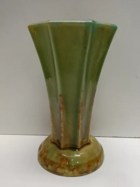 Vintage Australian Pottery Drip Glaze Art Deco Vase