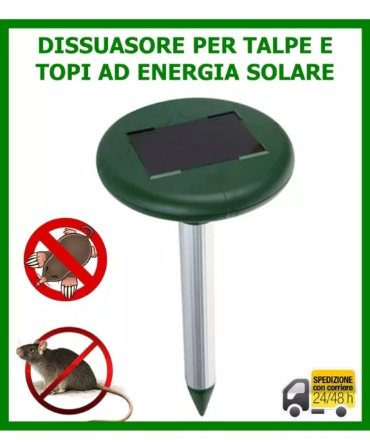 DISSUASORE SCACCIA TALPE arvicole ad ultrasuoni pannello energia solare  AR-T3 EUR 25,84 - PicClick IT