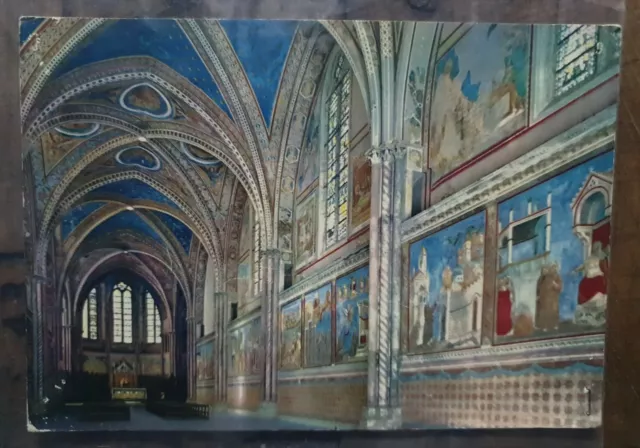 Assisi-Basilica S. Francesco-Sup. Interno-Cartolina Post Card Viaggiata-Arte- A1