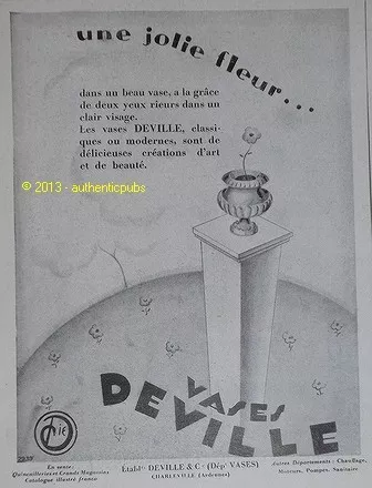 Publicite 1929 Vases Deville En Fonte  Charleville Ardennes French Ad