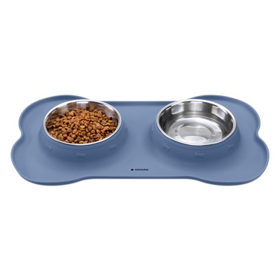 Argent Kerbl Kerbl Chien Gamelles Inox et Support 2x1800 ml 