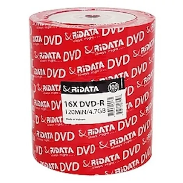 200 Ritek Ridata Branded 16X Logo Top DVD-R DVDR Blank Disc Media 4.7GB