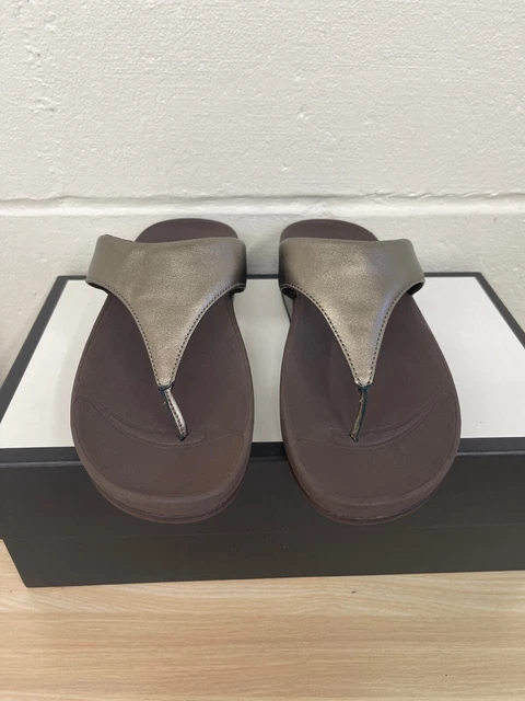 FitFlop Lulu 288-012 Gold Flip Flop Sandals Thong Slip On Women's Size 9 US/7 UK