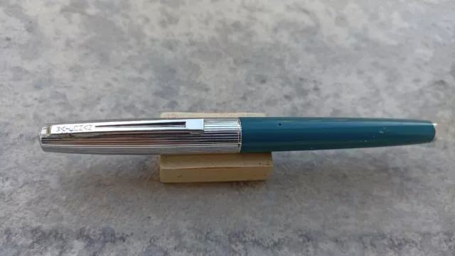 Estilografica (Fountain Pen) Waterman Modelo Flash Lady Azul Y Acero Años 90