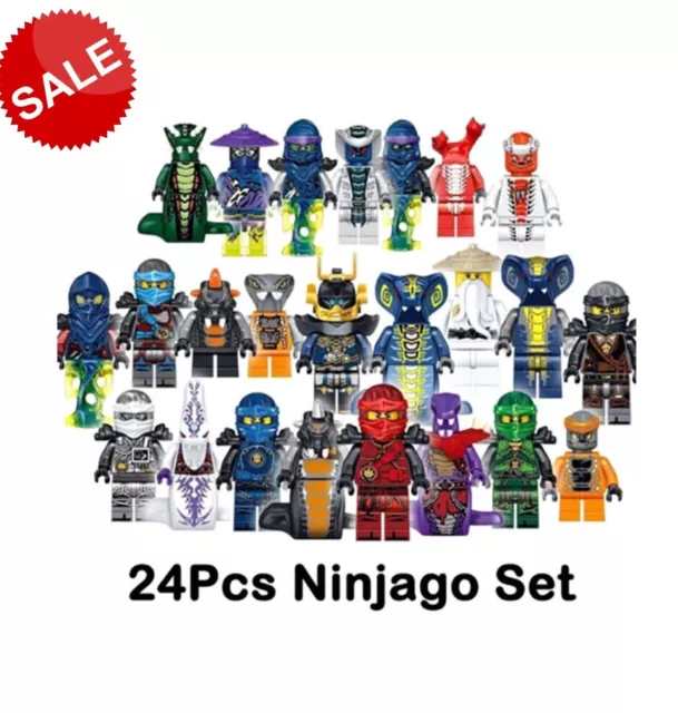 24 pcs Ninjago Mini Figures Kai Jay Sensei Wu Master Building Blocks Toys Gift