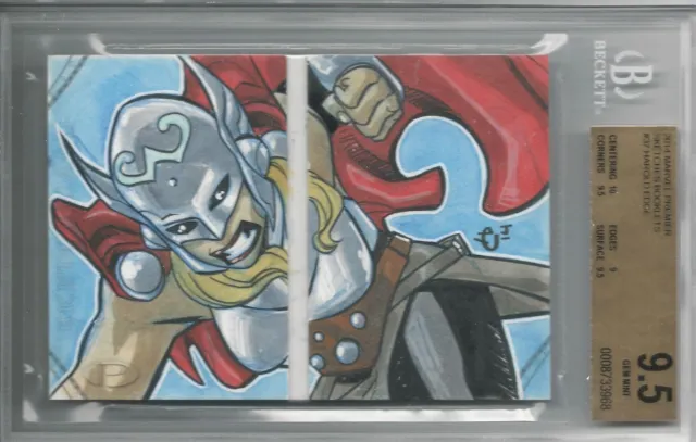 BGS 9.5 2014 Marvel Premier SKETCHES BOOKLET 1/1 Thor by Harold Edge