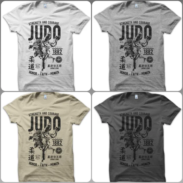 T-Shirt Maglietta Judo Honor Giapponese MMA Arti Marziali Kimono Uomo Vintage