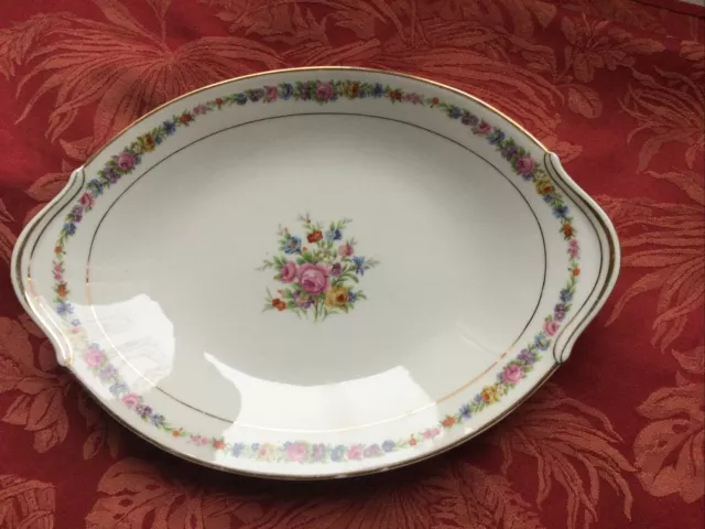 Plat de service Ovale Ancien En Porcelaine De Limoges 35 Cm