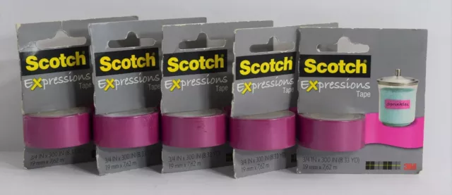 Scotch Expressions Band in Pink 19 mm x 7,62 m (3/4"" x 300"") x 5 Rollen BRANDNEU