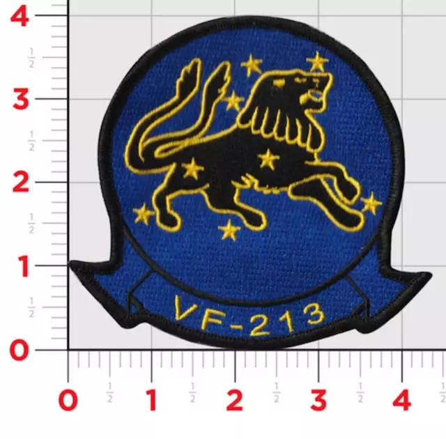 4" Navy Vf-213 Black Lions Fixed Wing Squadron Military Embroidered Patch