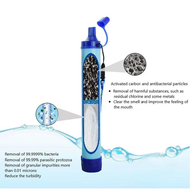 Outdoor Water Purifier Camping Hiking Emergency Life Survival Portable Filter ba
