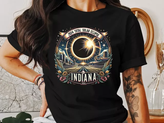 2024 Total Solar Eclipse Indiana Vintage Style T-Shirt  Indianapolis Eclipse Sou