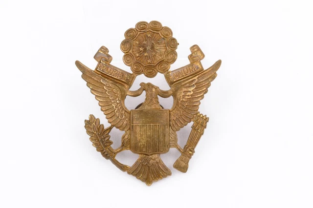 WWII ERA US Army Officer's Eagle Hat Cap Badge Gemsco Acid Test £31.56 ...