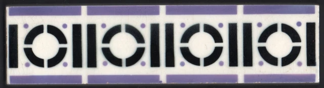 ART NOUVEAU GERMANY Antique original period Majolica tile  PURPLE & BLACK