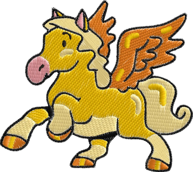 Juego de diseños de máquina de bordado Pegasus caballo volador PES HUS JEF VIP DST