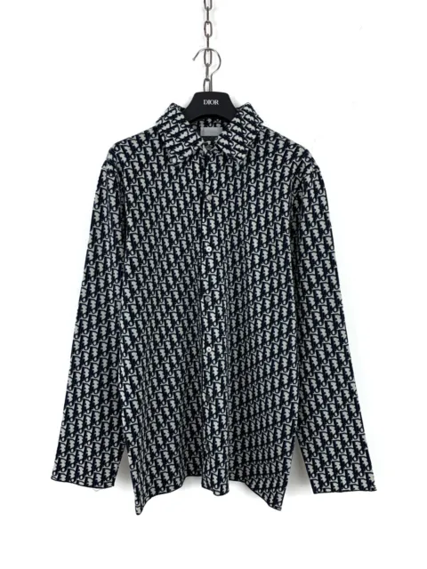 Christian Dior Monogram Cotton Oblique Shirt Long Sleeve Overshirt Sz L