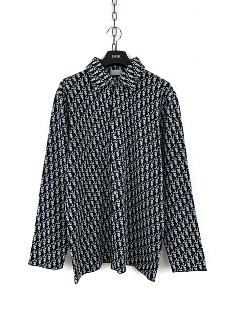 Christian Dior Monogram Cotton Oblique Shirt Long Sleeve Overshirt Sz L