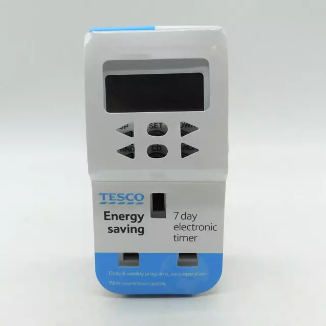 Temporizador electrónico Tesco 7 días de ahorro de energía Plus totalmente nuevo