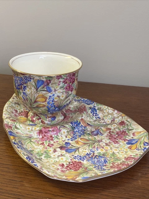 Royal Winton Grimwades chintz tea cup and snack plate