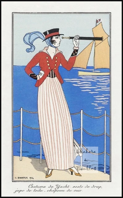 Fine Art "Costumes Parisiens 164" by George Barbier  1914 8" x 10" matte print