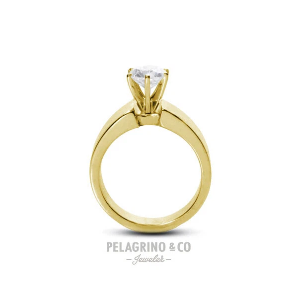 3ct F SI1 Round Natural Diamond 18ky Gold Classic Solitaire Engagement Ring