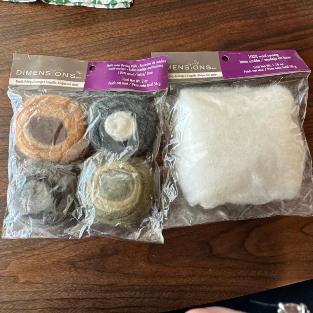 Dimensions Feltworks Roving Rolls 2oz 4 Pkg. Earth Tone Set needle felting wool