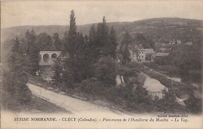 CPA 14 NORMANDIE Caen Thury-Harcourt CLECY Panorama HOTELLERIE DU MOULIN Le Vey