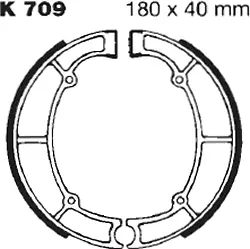 EBC/K709 Brake Shoes (Rear) for Kawasaki EN450, EN500, GT550, Z650, Z750, VN800 2