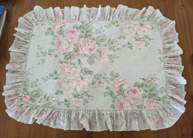 retro suggest Sheridan ruffled pink rose print pillowcase 47 x 69 excl. ruffle