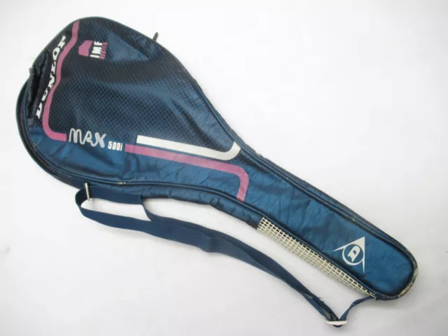 DUNLOP "MAX 500i" SINGLE ZIPPERED TENNIS RACQUET COVER WITH STRAP