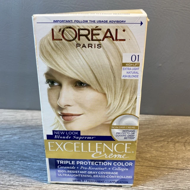 L&amp;#39;OREAL PARIS EXCELLENCE Creme Permanent Hair Color, 01 Extra Light Ash ...