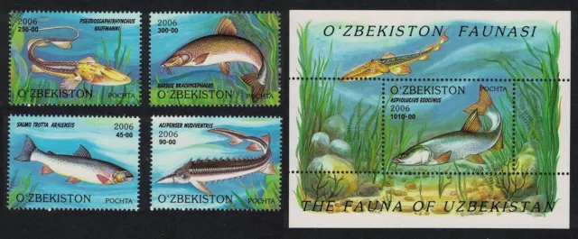 Uzbekistan Fish 4v+MS 2006 MNH SG#MS523 MI#Block 41-42 CV£19.-