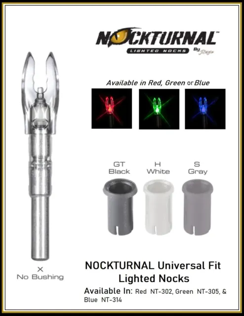 NOCKTURNAL Fit Nock Universal Lighted Nocks ~ Available in Red, Green or Blue
