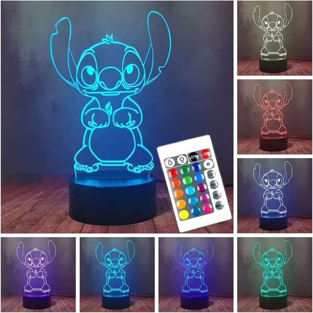 Stitch Night Light, Stitch Gifts - 3D LED Intelligent Remote Control Stitc