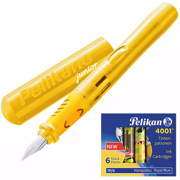 Pelikan Pelikano Junior Schreiblernfüller Set P67A gelb Schulfüller Füllhalter