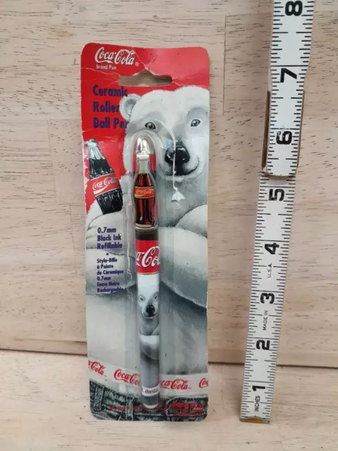 Vintage 1997 Coca Cola Coke Collectible POLAR BEAR Ceramic Roller Ball Pen