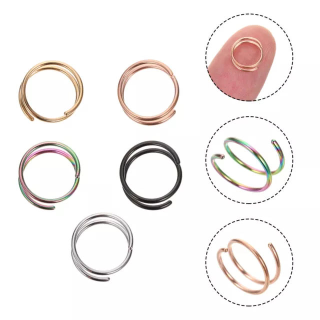 12 Pcs Nose Ring 316 Stainless Steel Miss Piercing Rings Double Hoop for Single