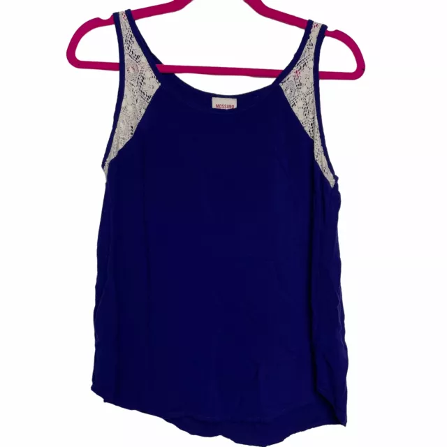 MOSSIMO SUPPLY CO. Womens Blue White Lace Tank Top Sleeveless Medium Ladies  $3.00 - PicClick