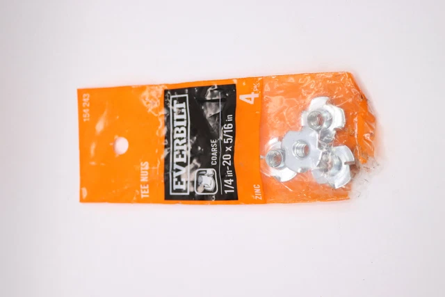 (4-Pk) Everbilt Tee Nut Zinc Plated 1/4"-20 802301