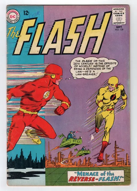 DC 1963 THE FLASH No. 139 VG 4.0/4.5 1st Appearance Reverse-Flash (Prof. Zoom)