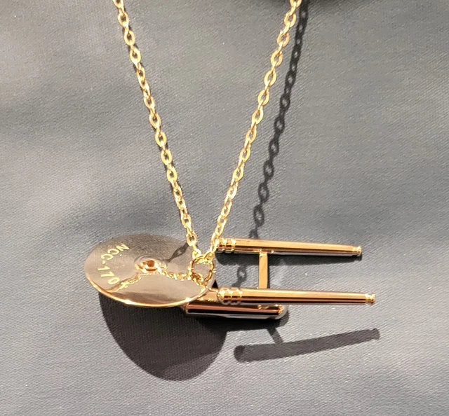 3D STAR TREK Silver Enterprise Pendant Necklace Wars Science