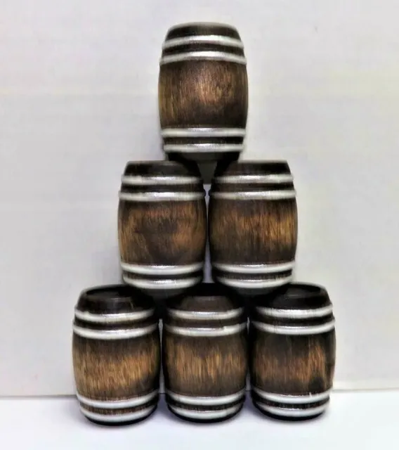 G Scale Whiskey Barrels Wine Barrels 1/24 Diorama Model Train Cargo Set Of 6 3