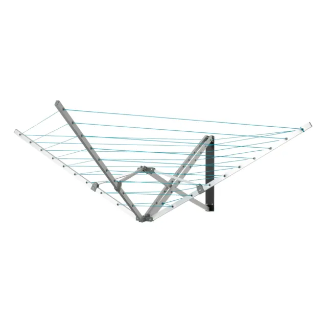 26M Wall Mounted 5 Arm Aluminium Airer with COVER and 26 Meter Drying space