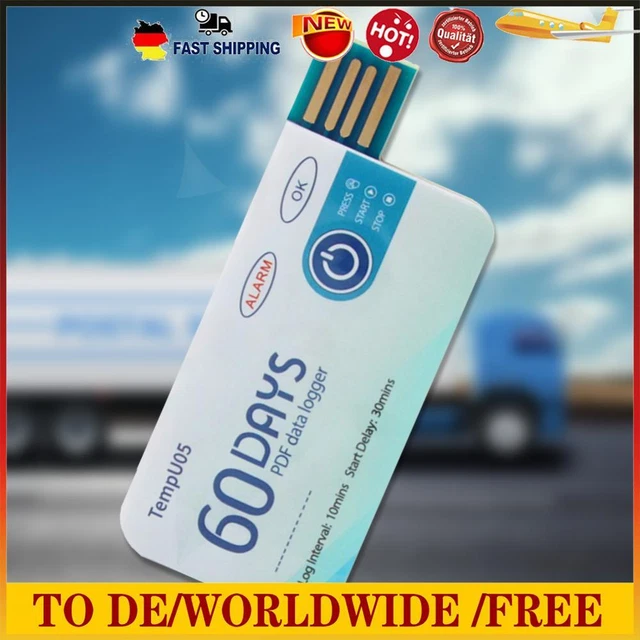 Portable USB Temperature Recorder 60 Days PDF Report Disposable USB Data Logger