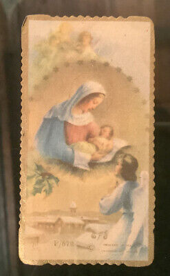 SANTINO MADONNA CON GESÙ BAMBINO 40x30 mm circa PP 